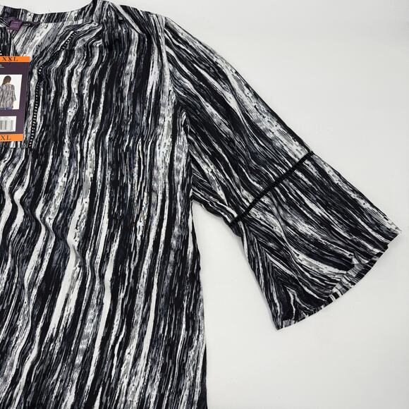 New GLORIA VANDERBILT Womens 3/4 Sleeve Shirt Size XXL Crochet V-Neck Loose Top - Picture 5 of 7